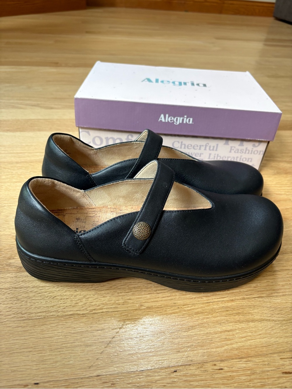 Alegria Ophelia Black Leather Mary Jane Clog Size EU 42, 11.5-12 - Picture 3 of 10